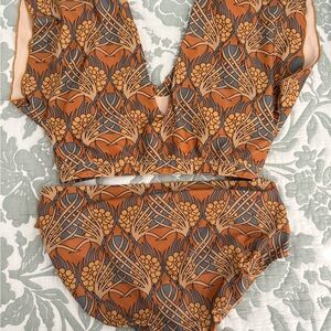 Albion Floral Bikini in Orange and Gray